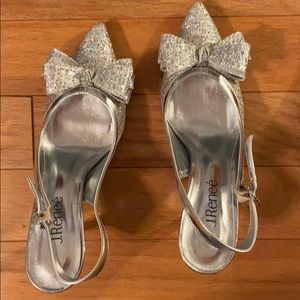 Silver glittery sandals